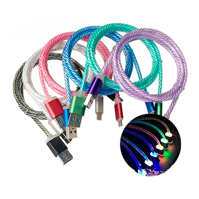 CABLE MICRO USB JALTECH LUCES CANDY RGB BLANCOS