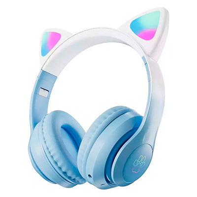 MANOS LIBRES BLUETOOTH OREJAS DE GATO EJ-S28PRO AZUL